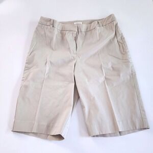 Anne Klein Sport Shorts Womens 10P Beige Bermuda Stretch‎ Golf Casual Classy
